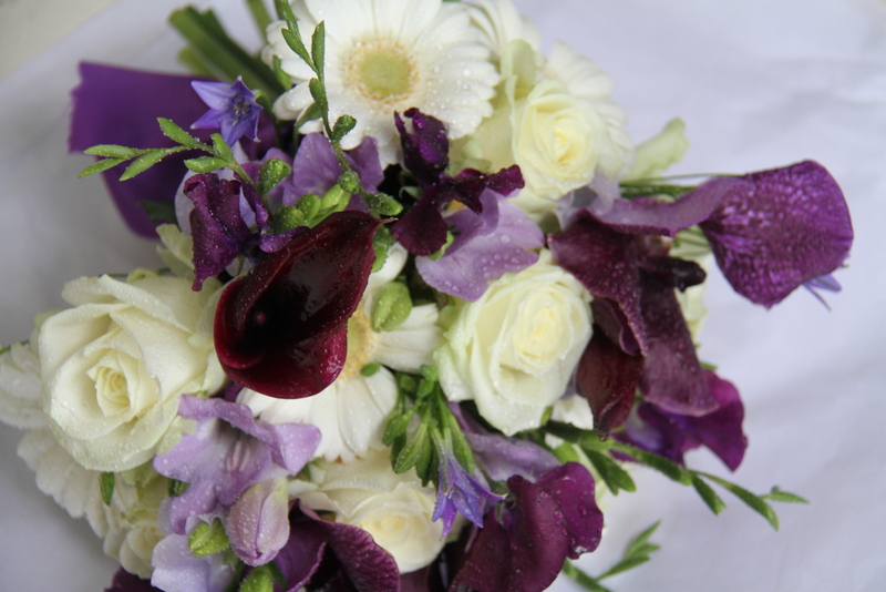 The Flower Magician: Purple & Ivory Wedding Bouquet