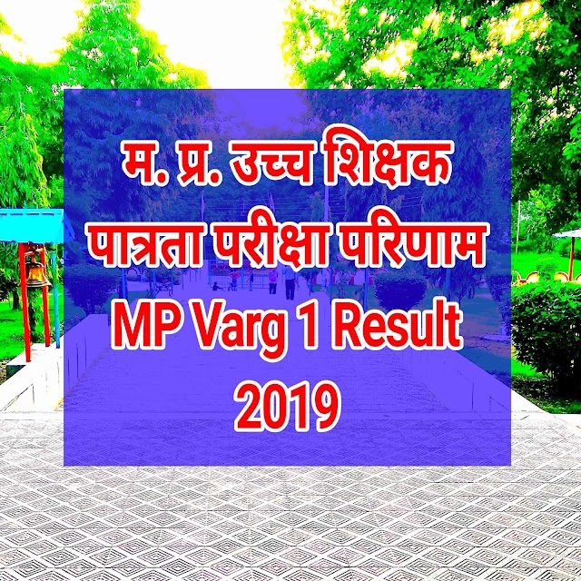 उच्च माध्यमिक शिक्षक पात्रता परीक्षा परिणाम 2019, MP Varg 1 Result 2019, Varg 1 का रिजल्ट घोषित