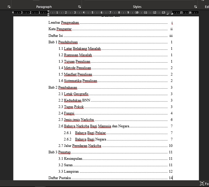 Cara Membuat Titik Titik Pada Daftar Isi Supaya Rapih Blog Mas Tom