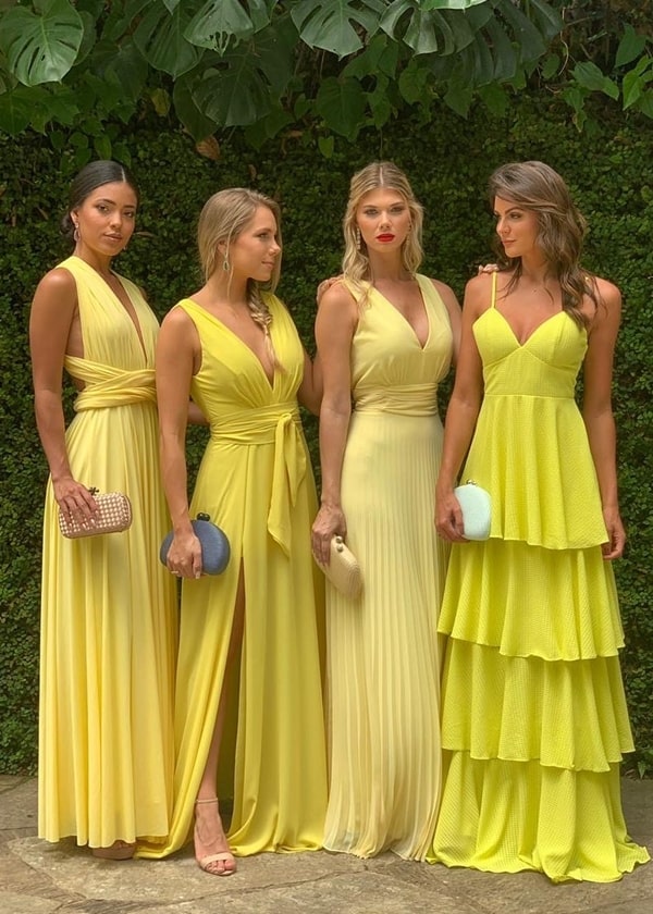 madrinhas de casamento de amarelo