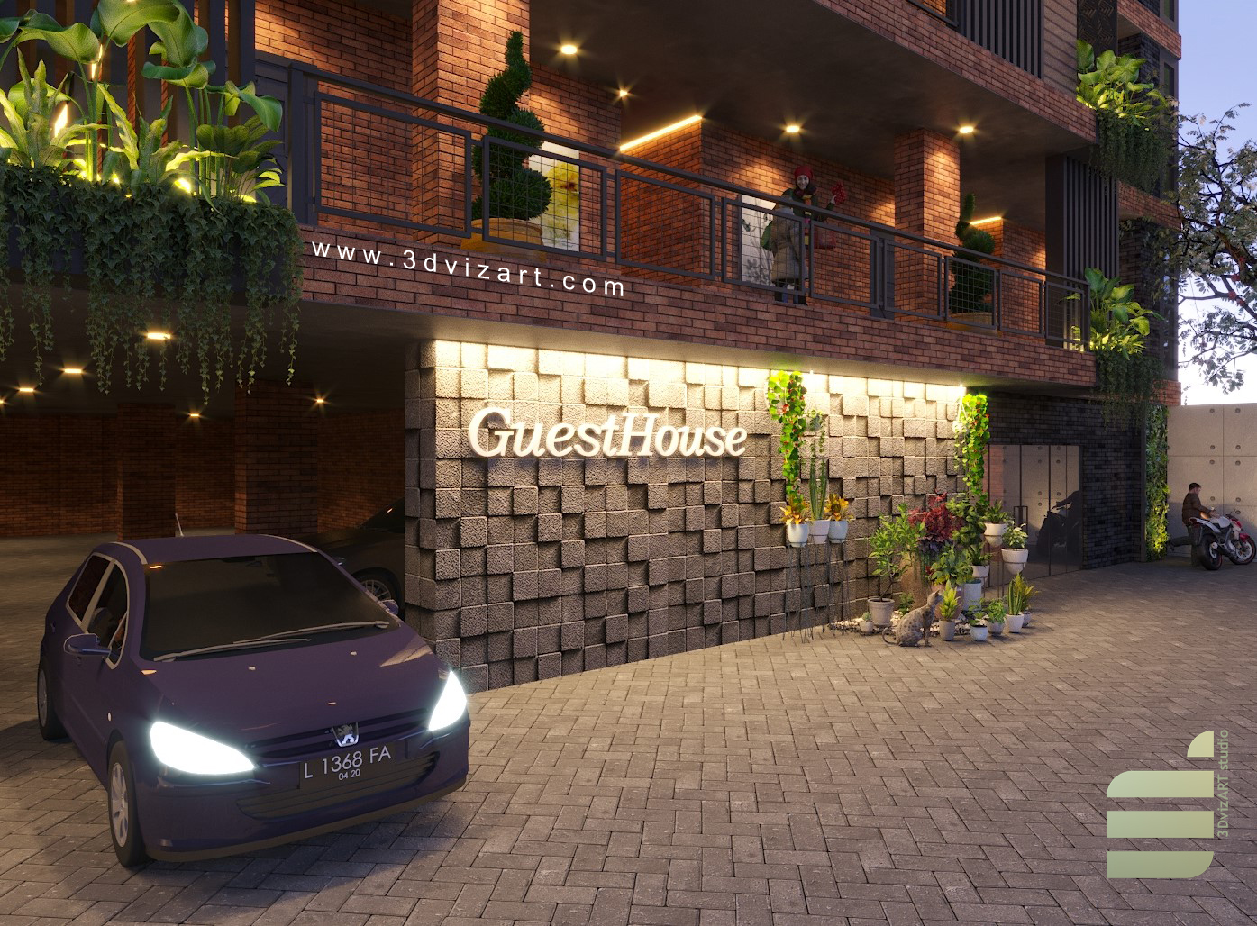 Industrial Guest House 3DvizART studio ARTchitecture & interior