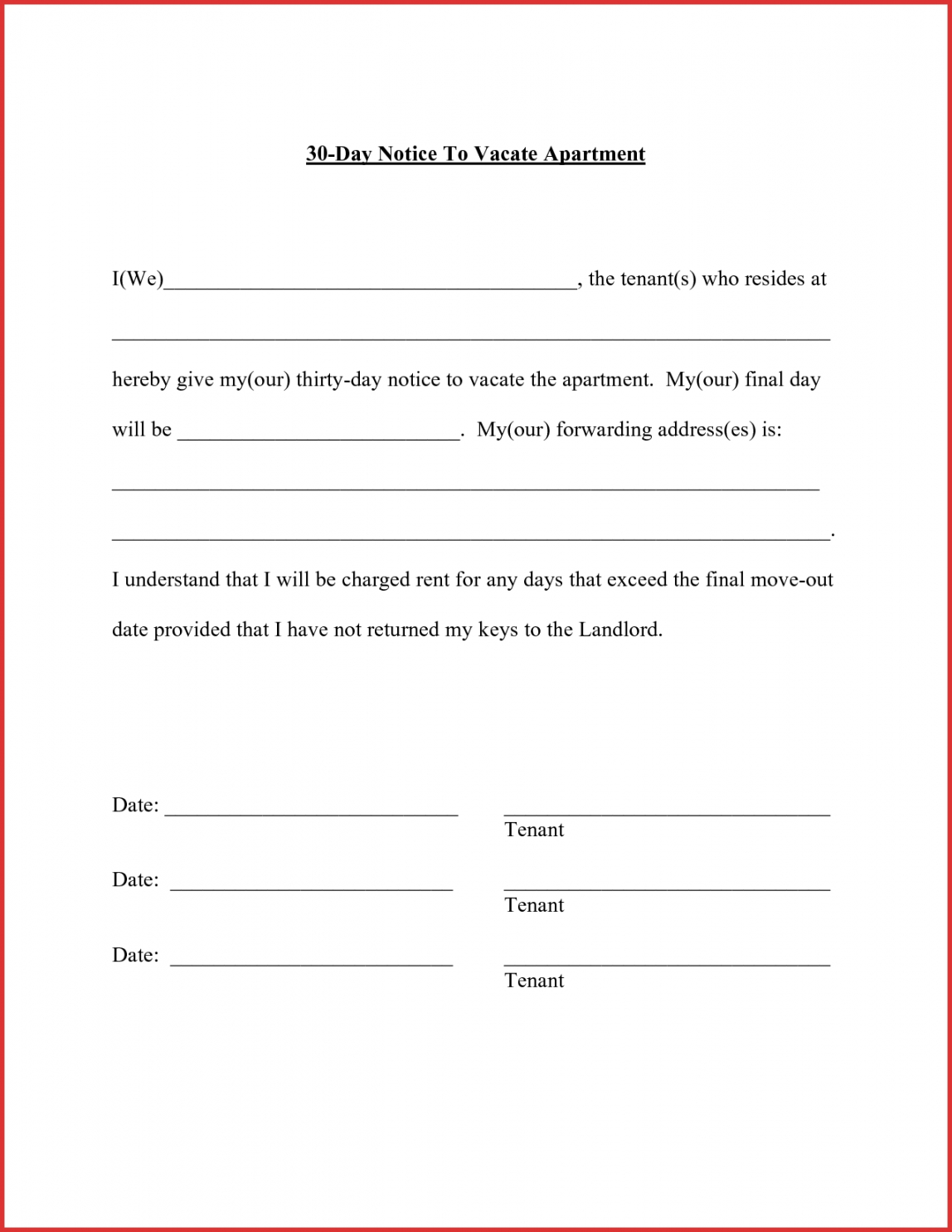 60 Day Apartment Notice Letter ~ Thankyou Letter 60 Day Apartment Notice Letter ~ Thankyou Letter