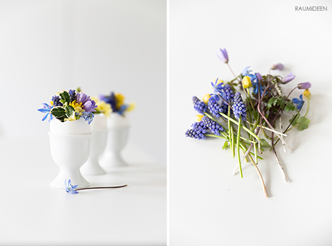 Raumideen Tischdeko Fur Den Ostertisch Eiervasen Mit