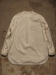 TOUJOURS "Over Sized Band Collar Shirt-Brushed Cotton Flannel Twill Cloth"