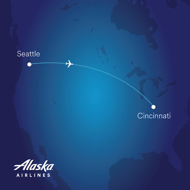 Air101 Alaska Airlines connects Seattle and Cincinnati