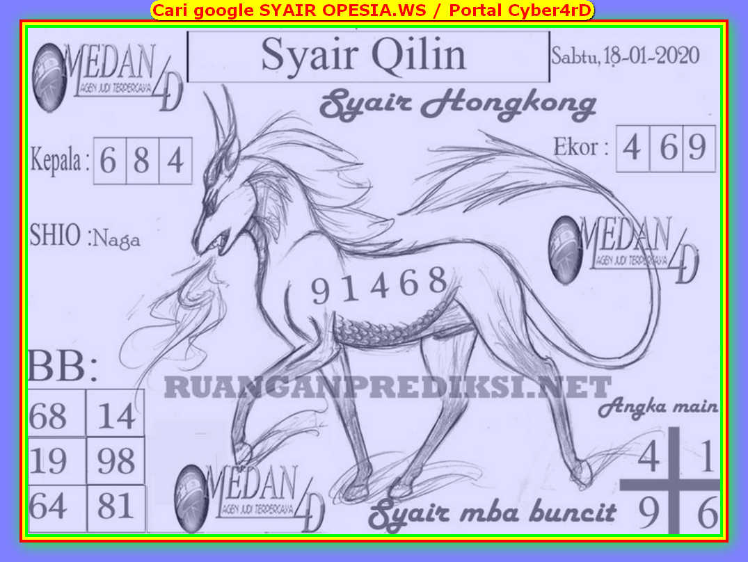 Syair hongkong 18 Januari 2020 KODE SYAIR SGP SYAIR HK