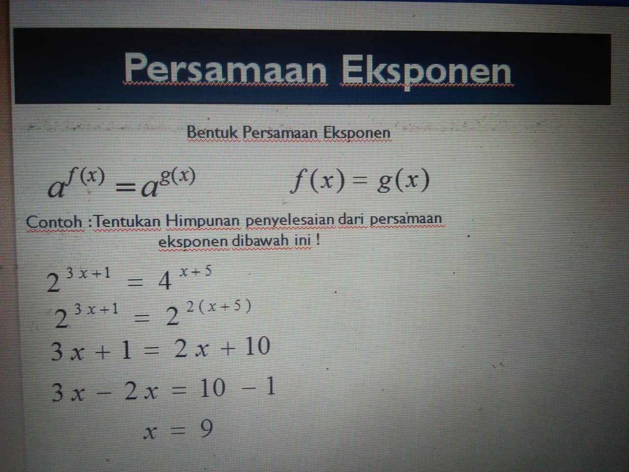 Persamaan Eksponen