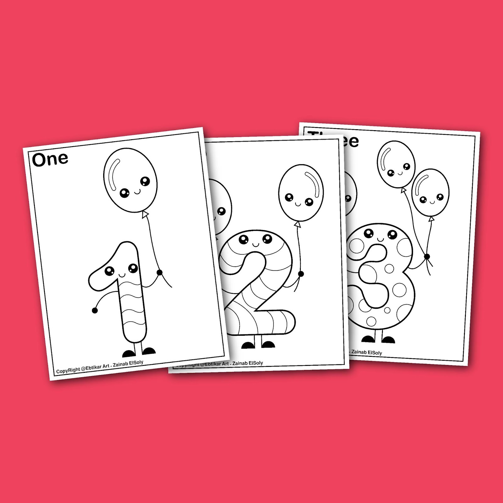 50+ Free Numbers preschool coloring pages
