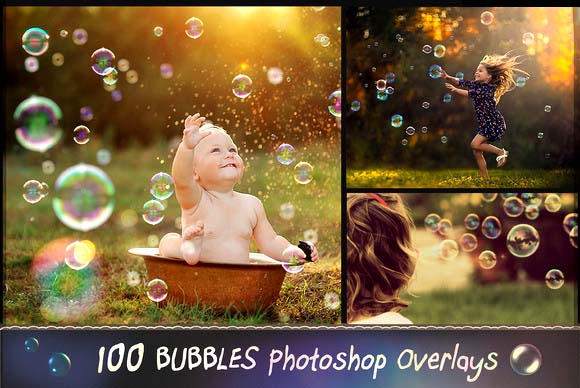 100 Bubbles Photoshop Overlays