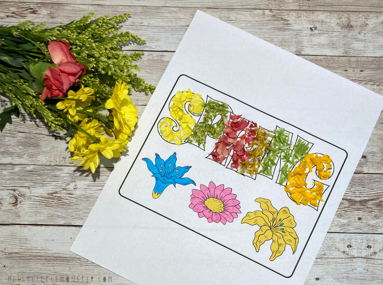 spring colouring page craft