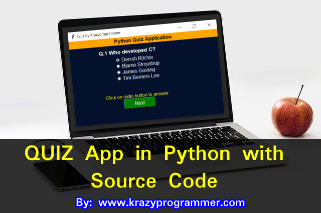 Quiz app in python with source code