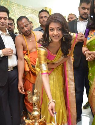 Kajal Aggarwal Stills At Trisha Designer Store Launch In Banjara Hills