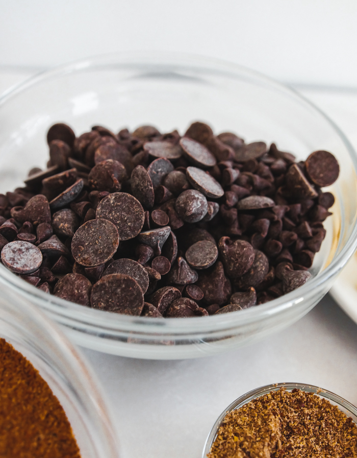 mix of chocolate chip in glass bowl