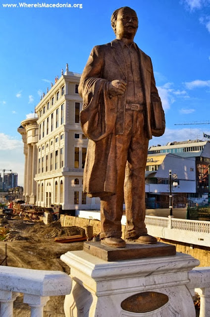 Monument at Art Bridge - Skopje, Macedonia