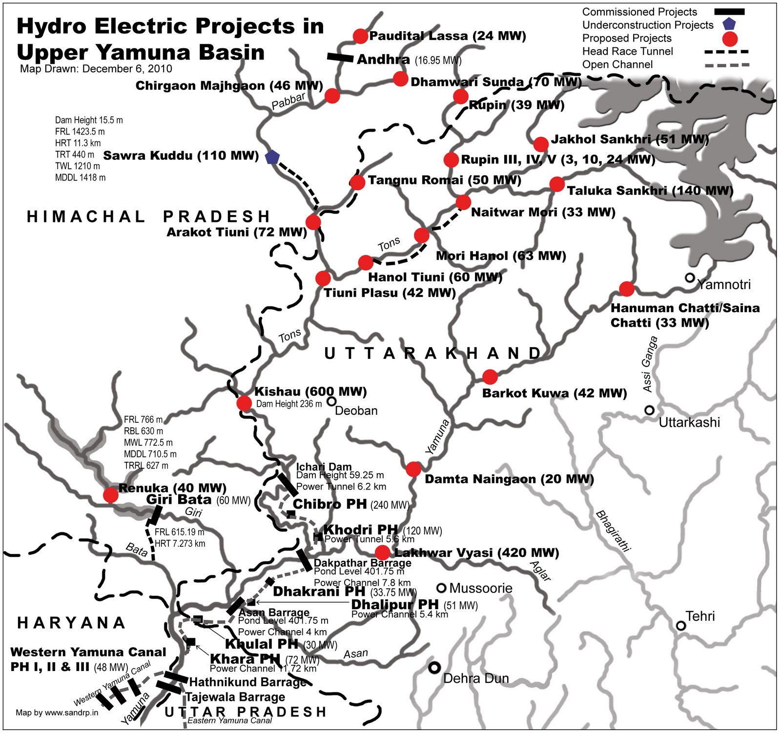 GANGA matu jansangthan DAMS IN GANGA & YAMUNA VALLEY (All maps made by SANDRP (www.sandrp.in) )