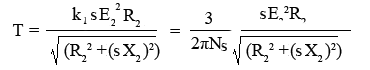 torque equation of an induction motor