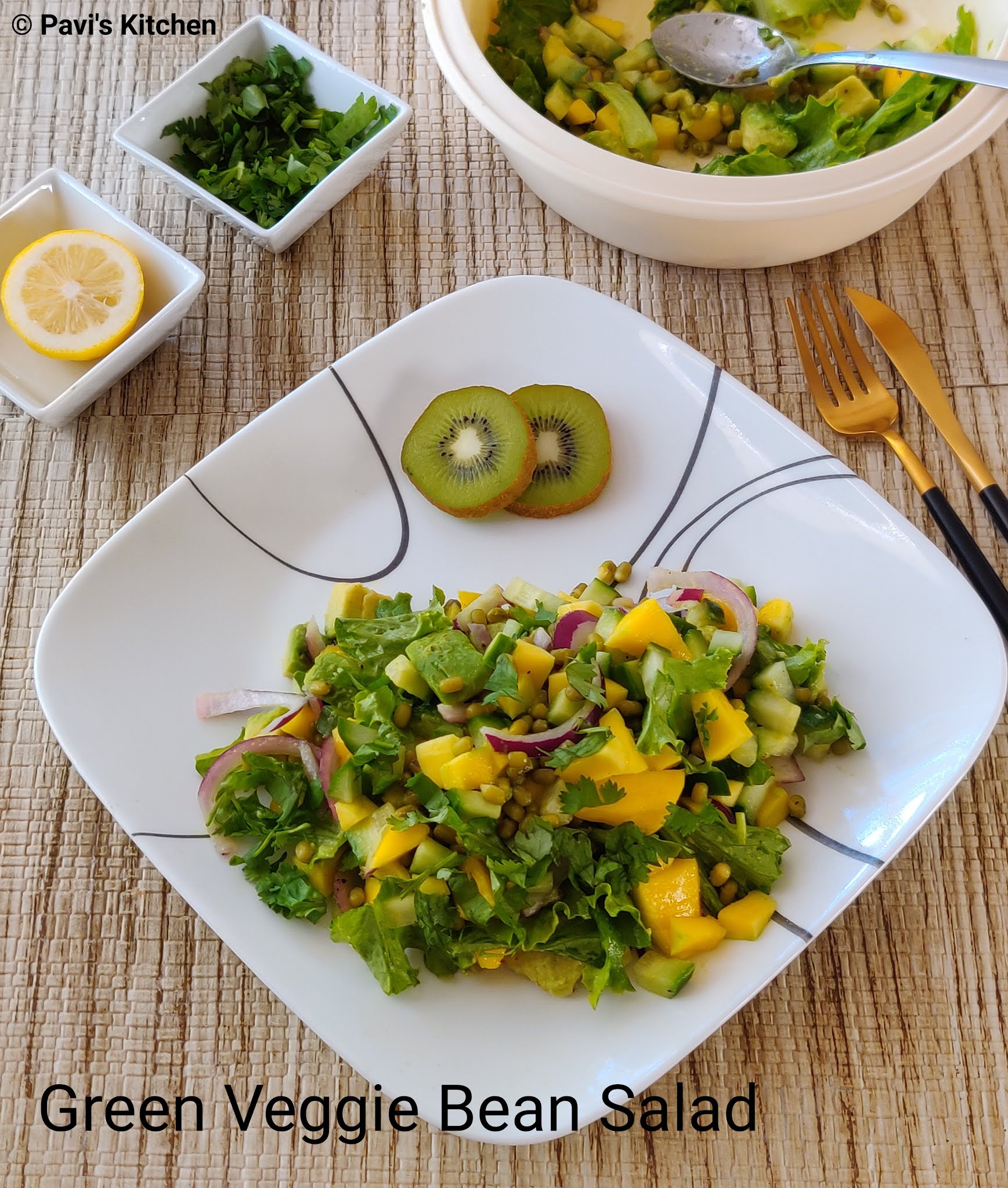 Boiled green moong dal salad green mung bean salad green gram salad
