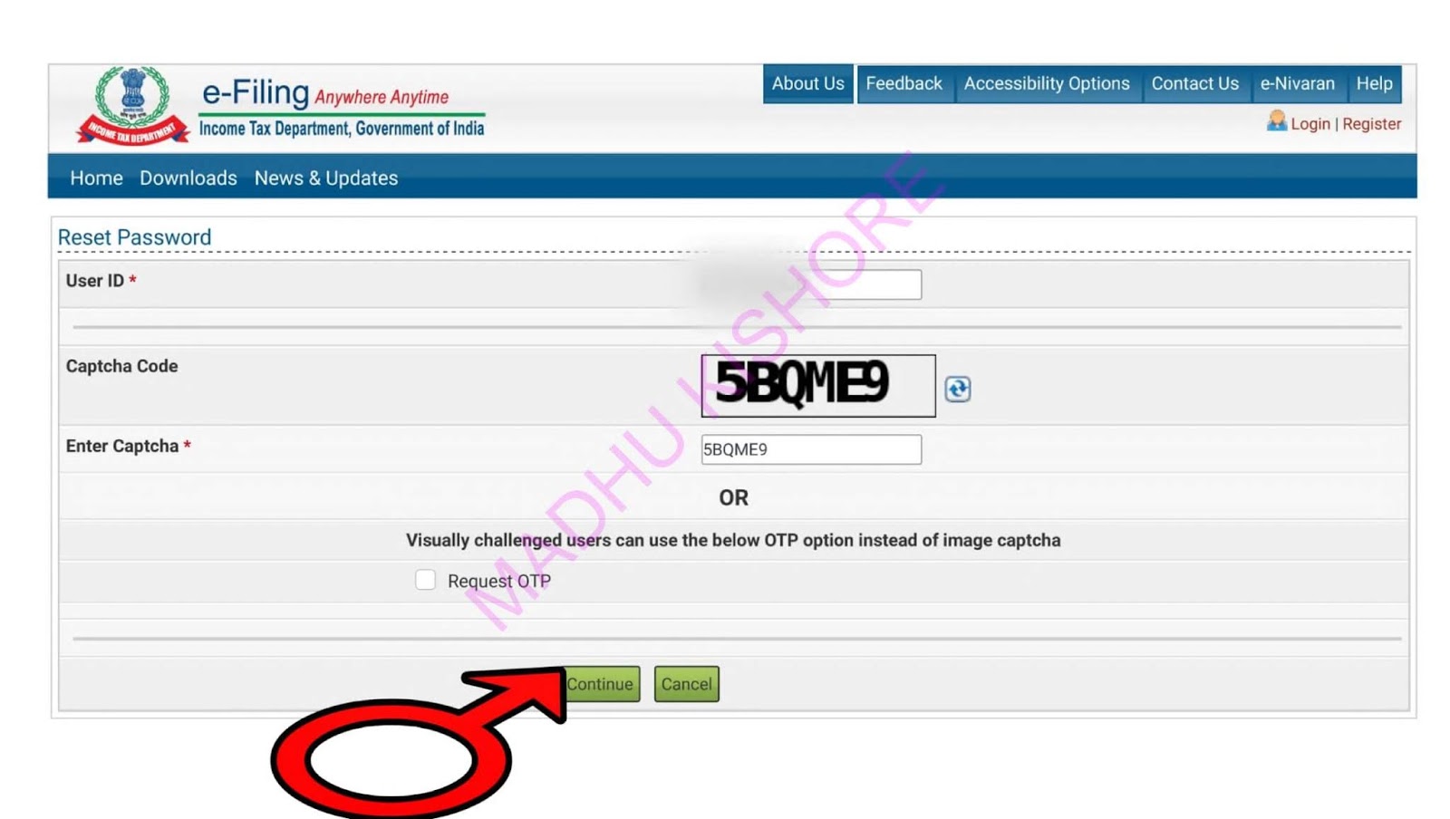Tax e filling Password Reset/ Change Process, IT Password
