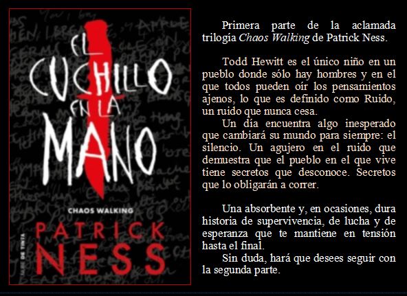 El cuchillo en la mano de Patrick Ness