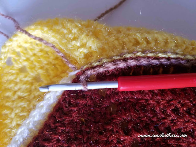 How to join crochet hexagons using slip stitch in back loops only crochetkari