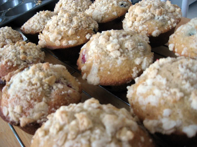 RaspberryBlueberry Muffins w/ Streusel Topping Fresh from the...