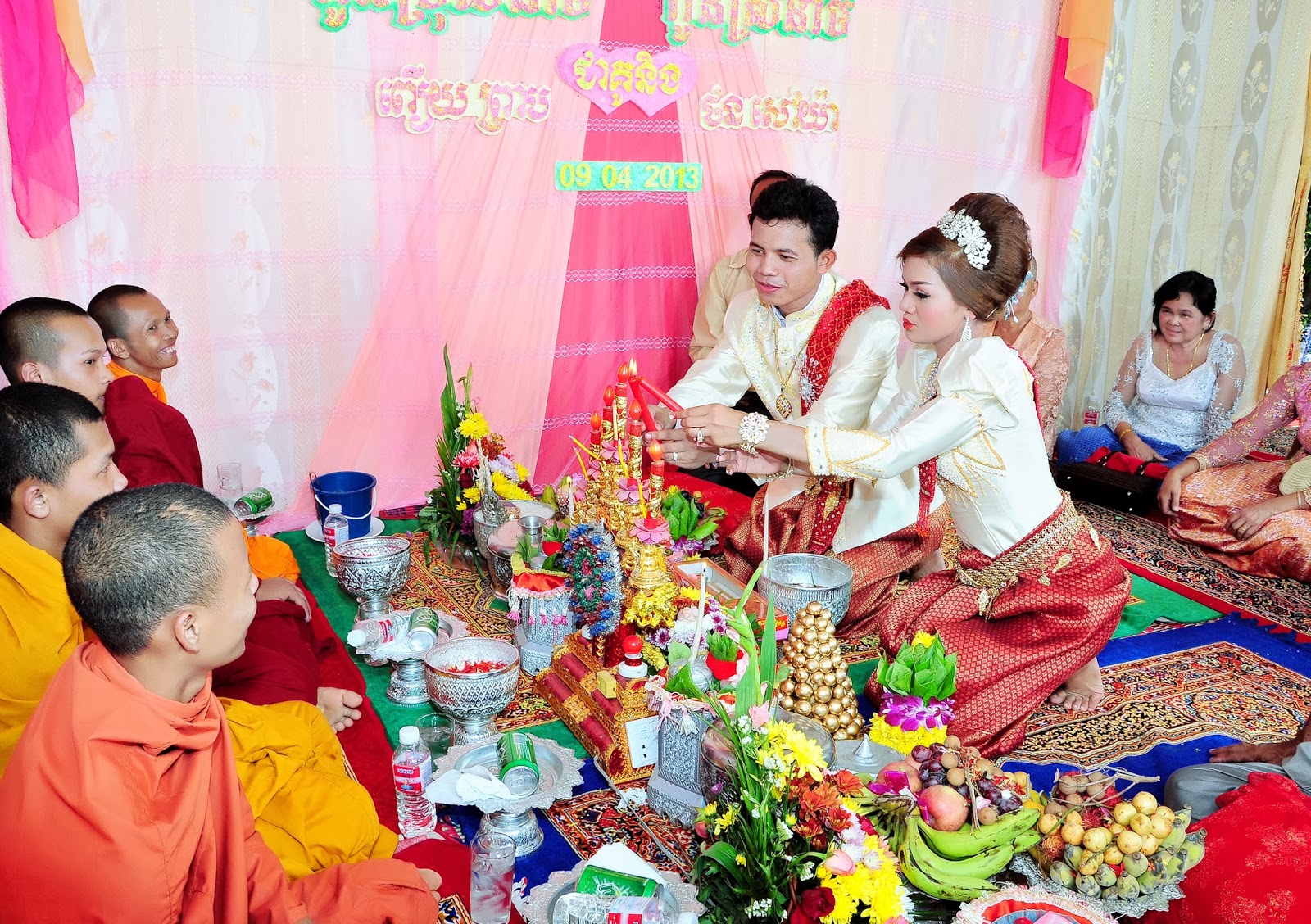 Tradition and Culture of Cambodia Buddhist monks in Wedding