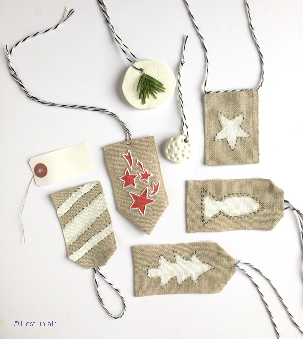 Etiquettes peintes et brodées Etiquettes peintes et brodées