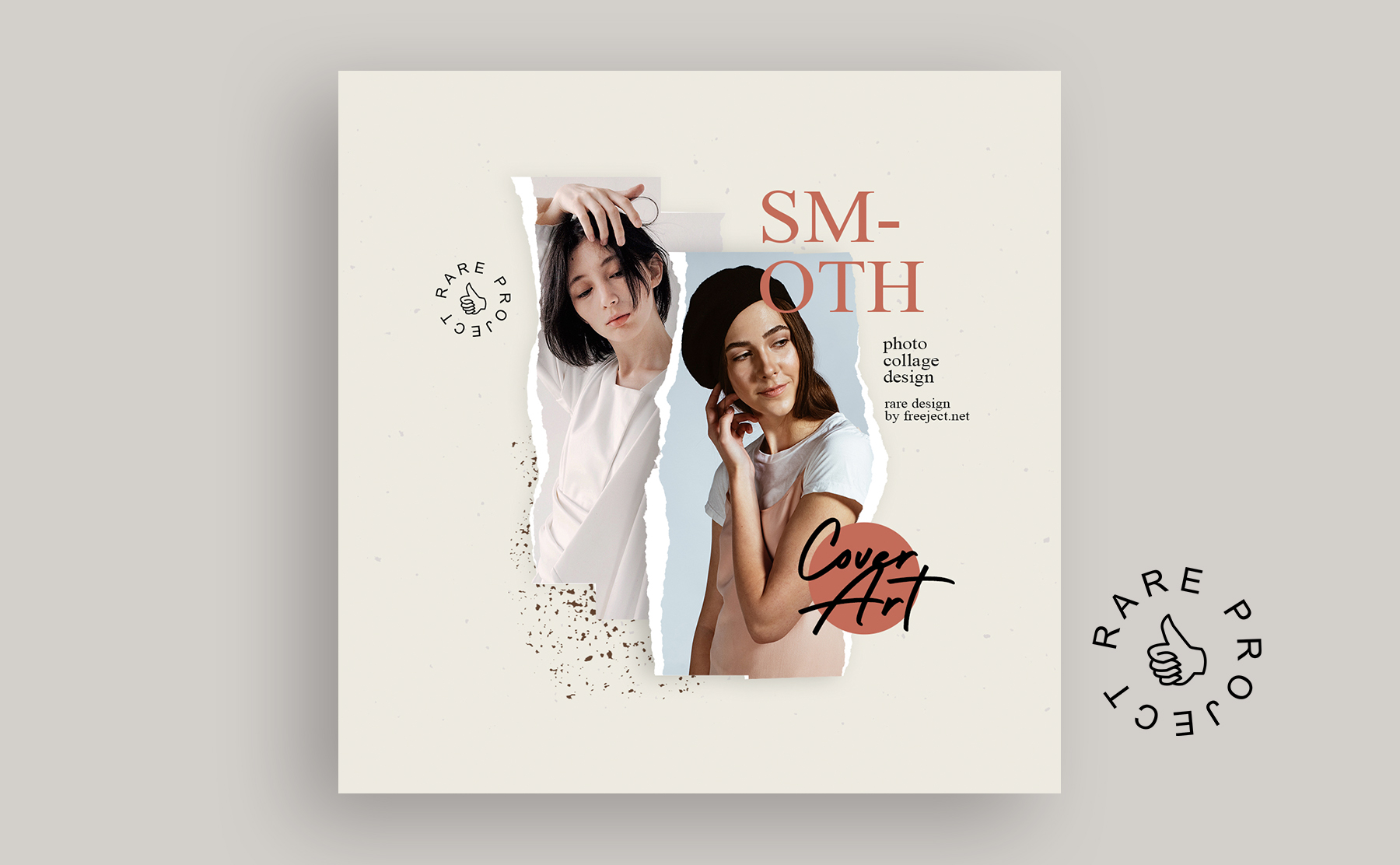 Free Smoth Photo Collage Cover Art Design Template