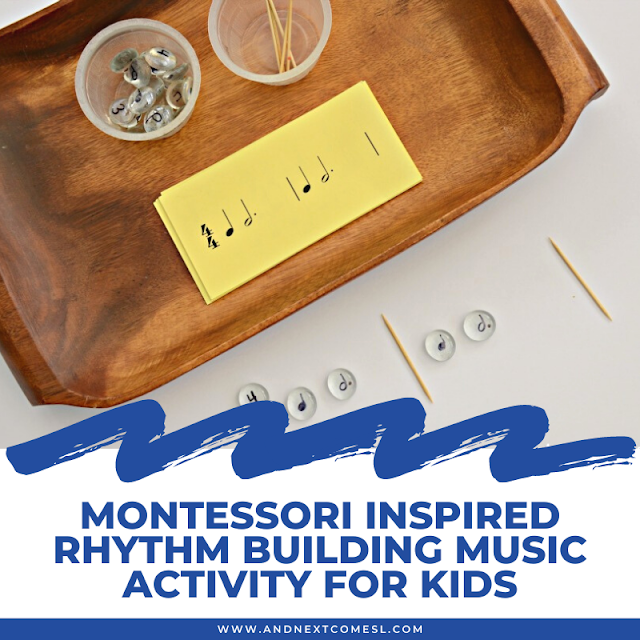 Montessori inspired rhythm building music activity for kids