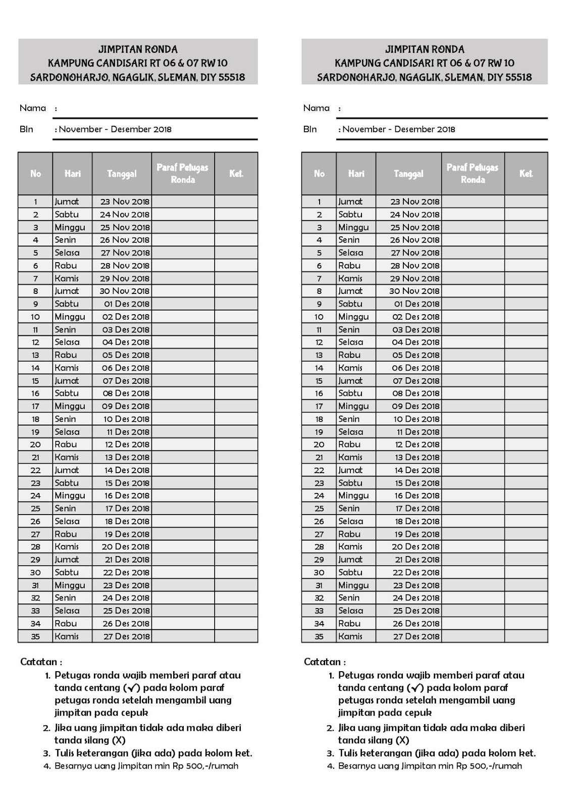 jadwal-ronda-dan-tata-tertib-ronda-kampung-candisari-muda-mudi-candisari