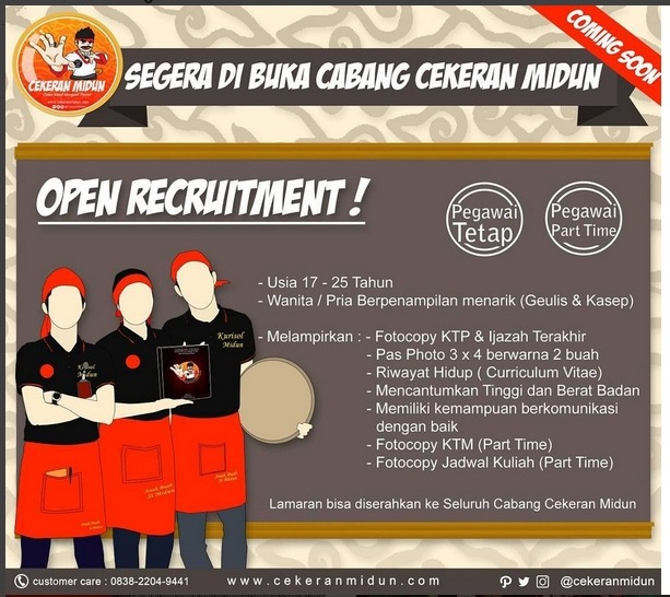 Open Recruitment Cekeran Midun Loker Lowongan Kerja Bandung Jawabarat