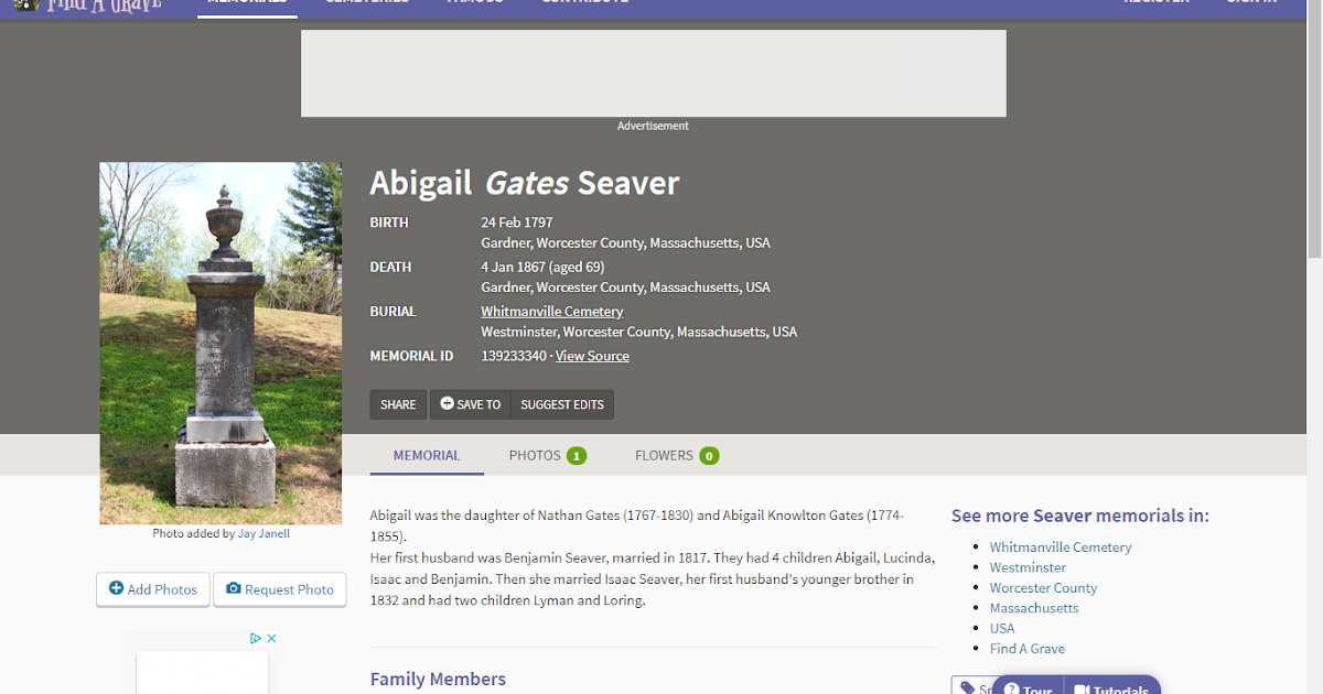 GeneaMusings Tuesday's Tip Use the "Find A Grave"  Site to Find