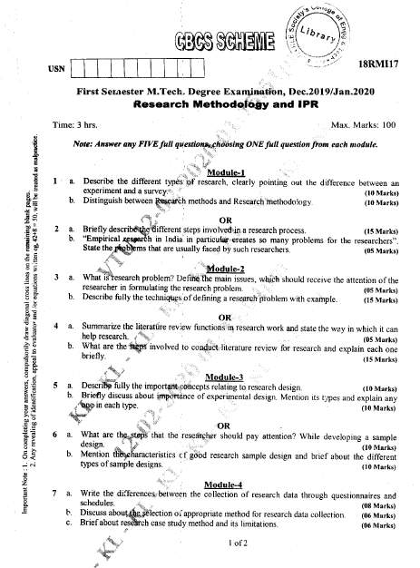 methodology question paper