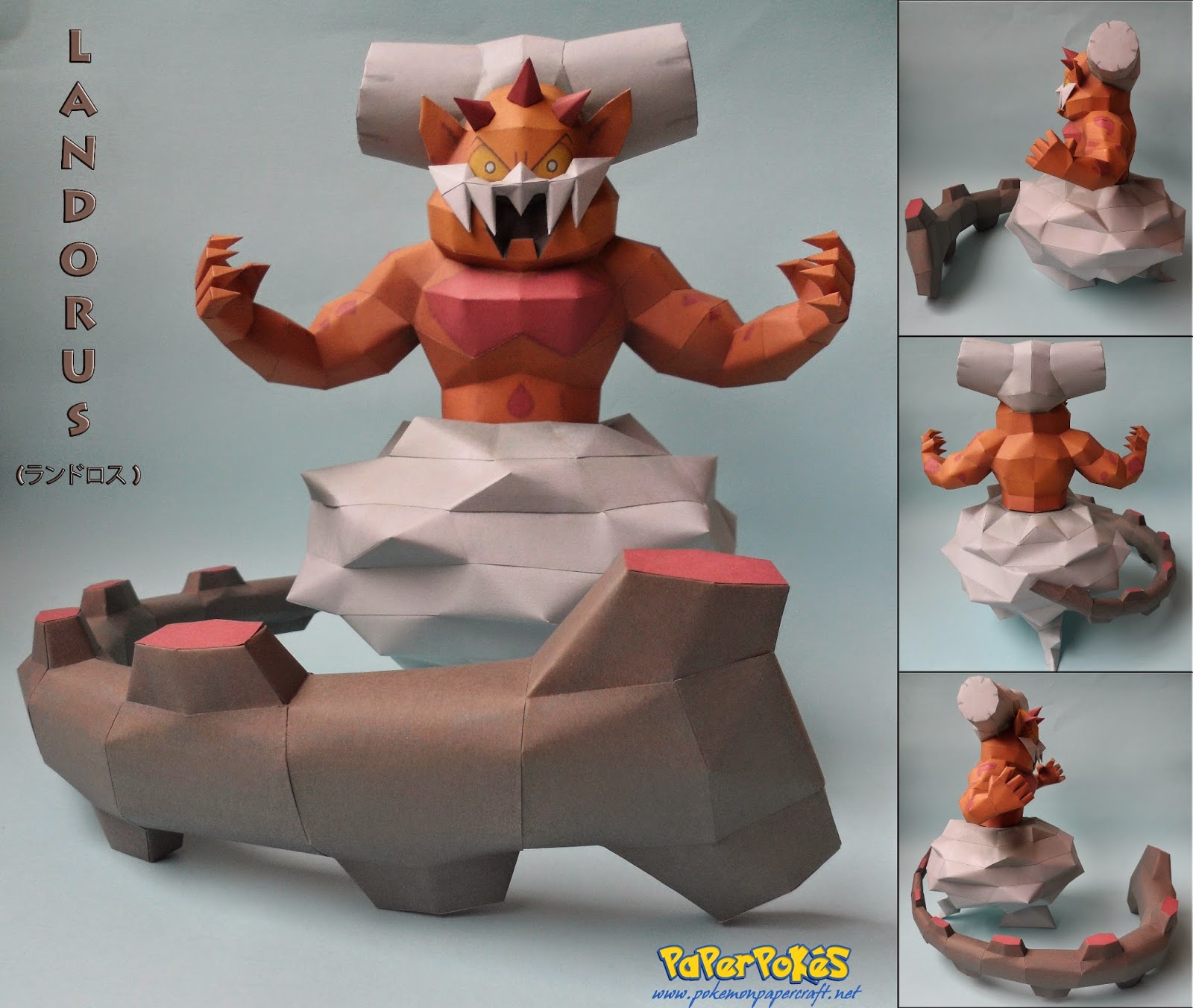 Pokemon Landorus Paper Model Paperkraft Net Free Papercraft Paper