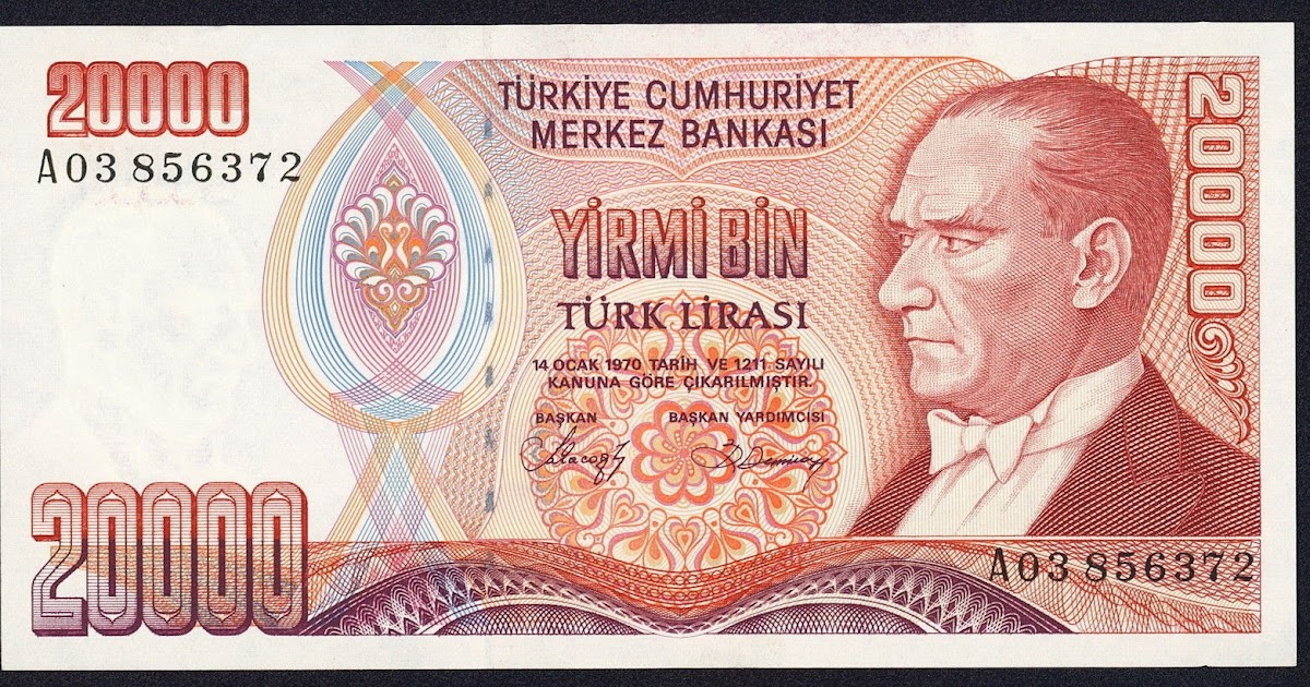 20000 Turkish Lira Note|World Banknotes & Coins Pictures | Old Money