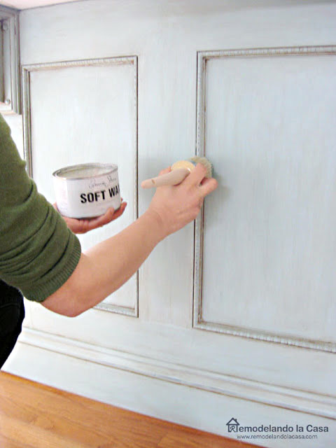 How to refinish kitchen cabinets with chalk paint, glaze and wax