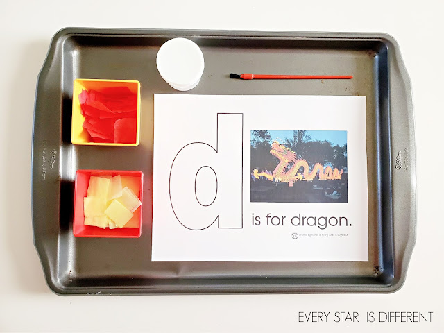 D is for Dragon Tissue Paper Activity