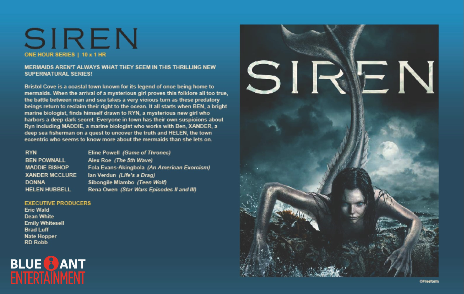 NEW TV SHOW SIREN AWAKENS THE FEAR OF THE DEEP ON BLUE ANT ENTERTAINMENT