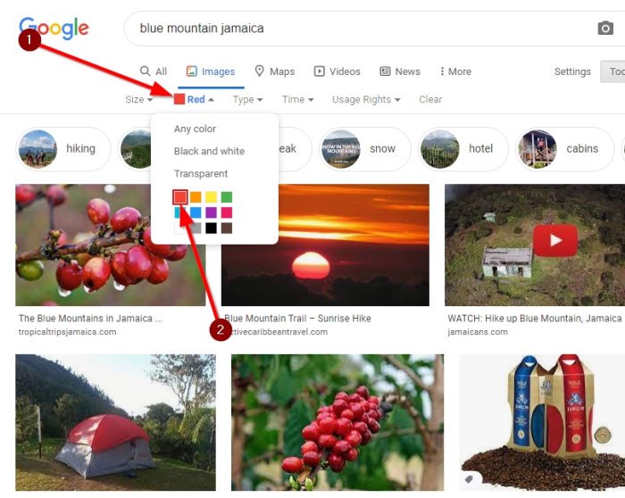 Comment rechercher des images par couleur dans Google