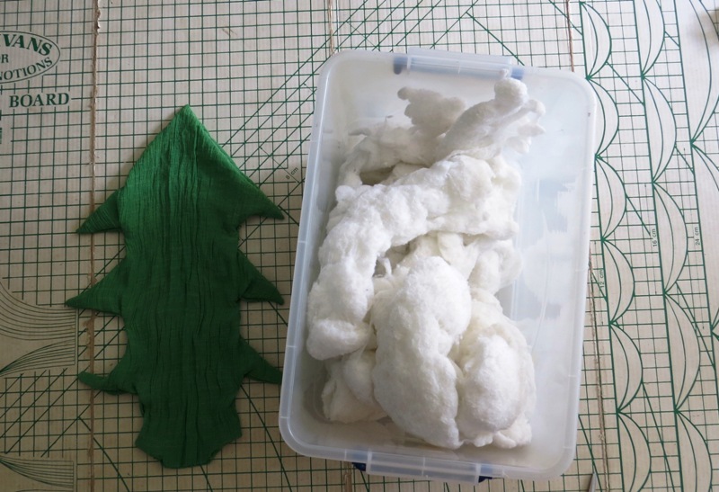 Creating my way to Success Christmas Tree Cushion from old clothes