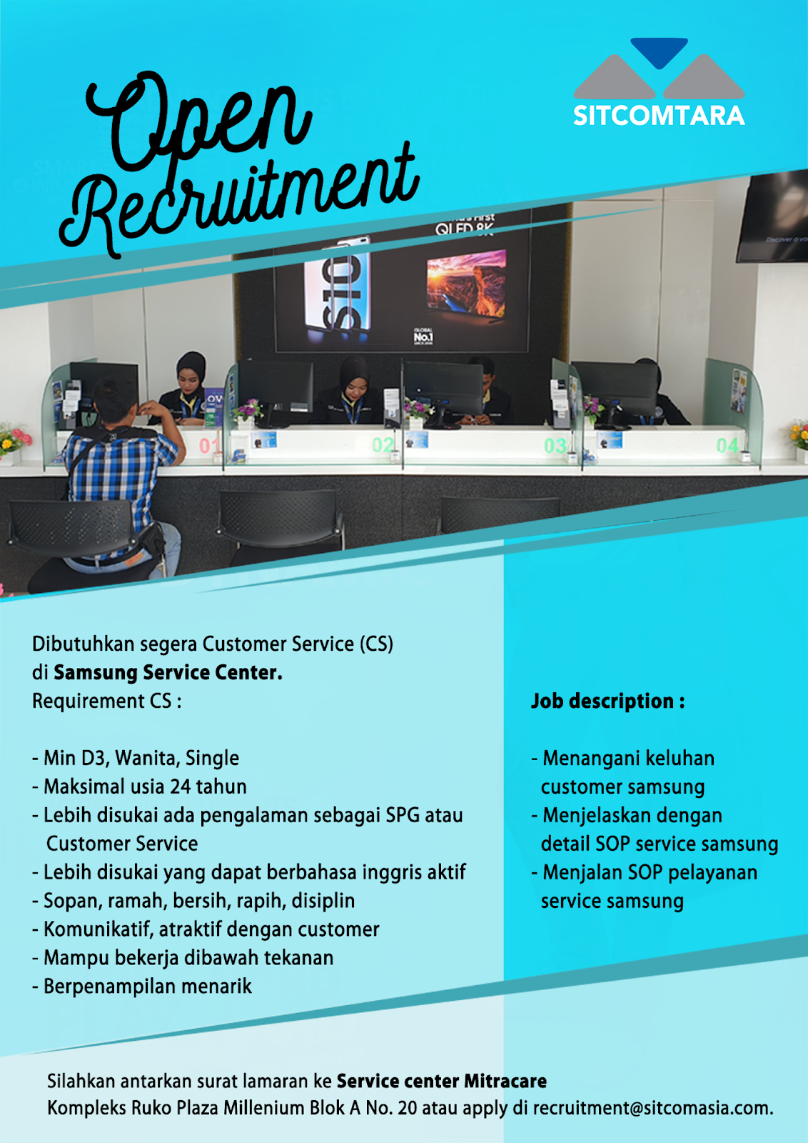 Lowongan Kerja Medan Terbaru CS Samsung Service Center Medan