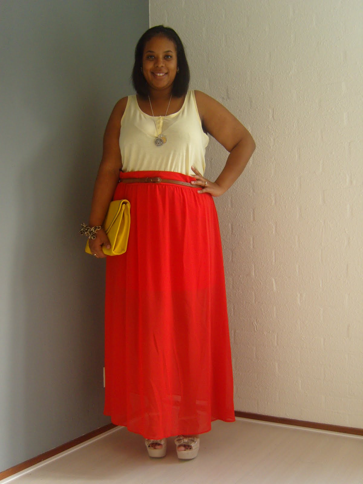 New look top red maxi skirt