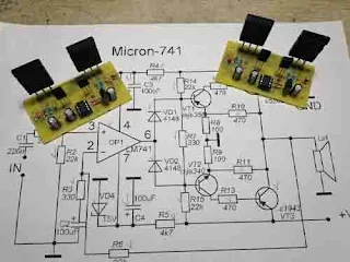 Power Amplifier Micron 741 - Schematic