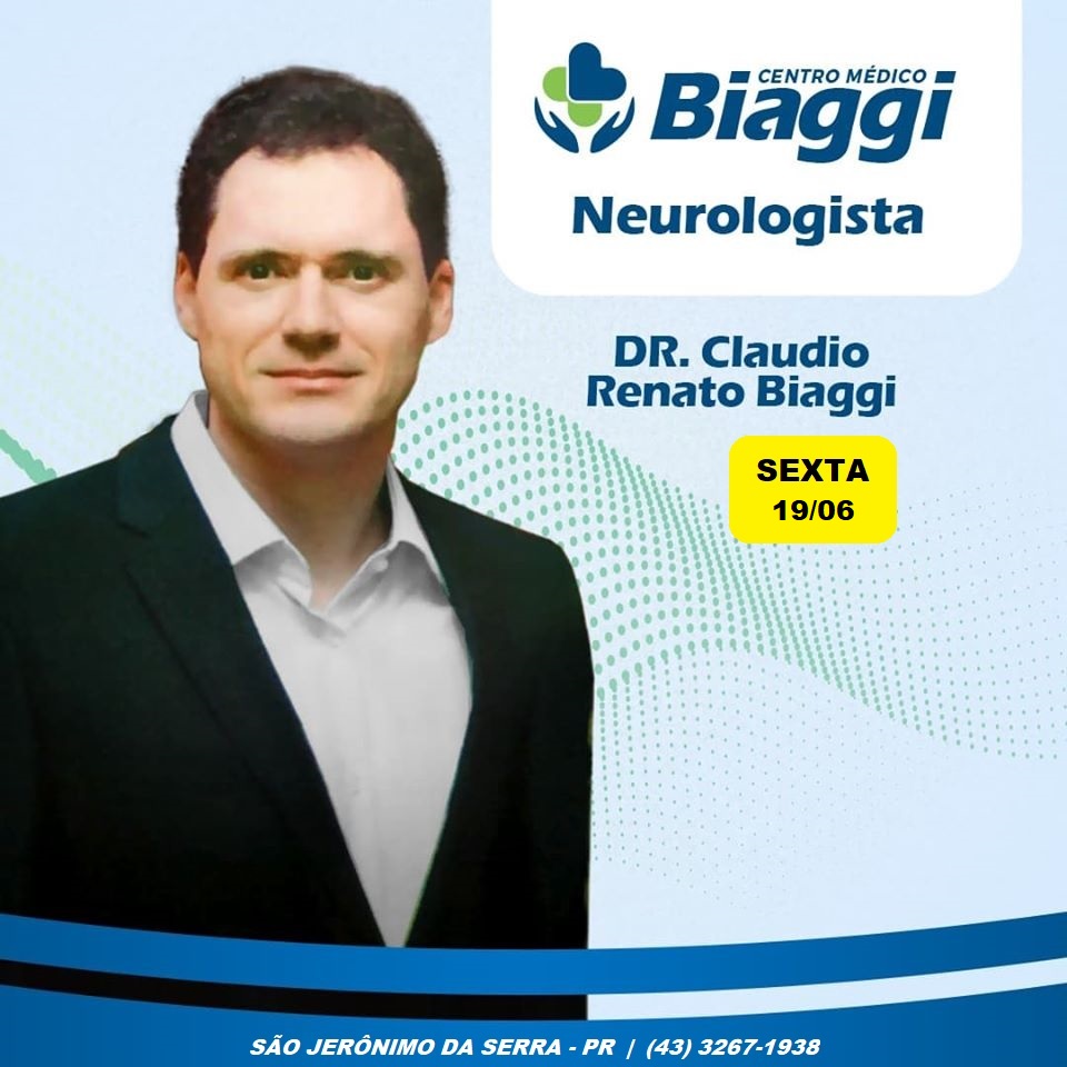 DR. CLÁUDIO RENATO, NEUROLOGISTA, ATENDE ESSA SEMANA NO CENTRO MÉDICO