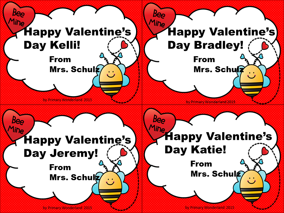 Primary Wonderland: FREE VALENTINE'S DAY EDITABLE CARDS FOR STUDENTS