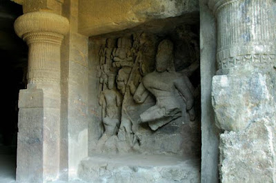 Statue of Lord Shiva in Elephanta Cave Temples Mumbai