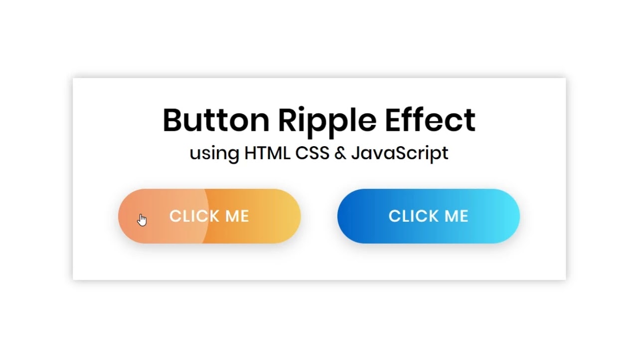 Button Ripple Effect in HTML CSS & JavaScript