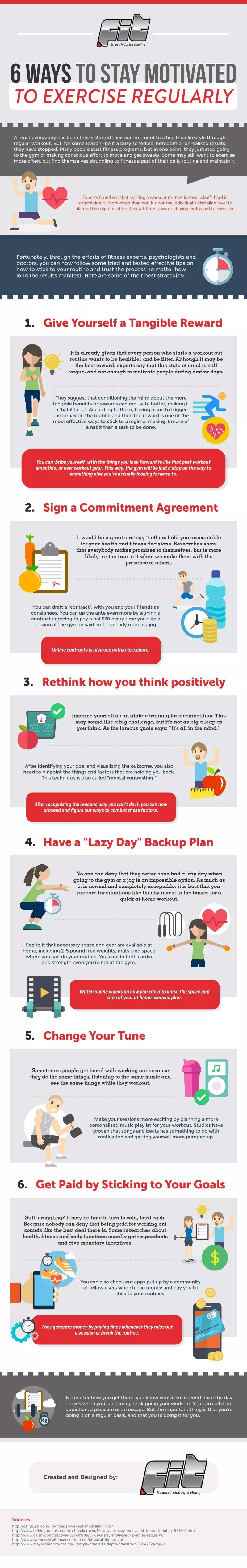 6 Ways to Stay Motivated to Exercise Regularly #infographic