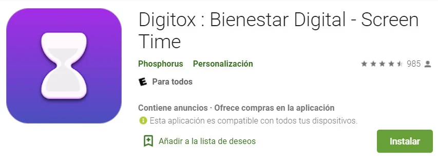 تحميل تطبيق Digitox في Play Store