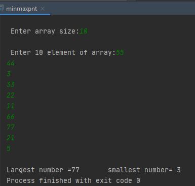 Find largest and smallest element of array using pointer - C | TL